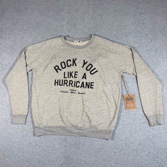 Junk Food Clothing Tops - Junk Food Scorpions Rock You Like A Hurricane Sweatshirt Grey Lyric Culture (S)